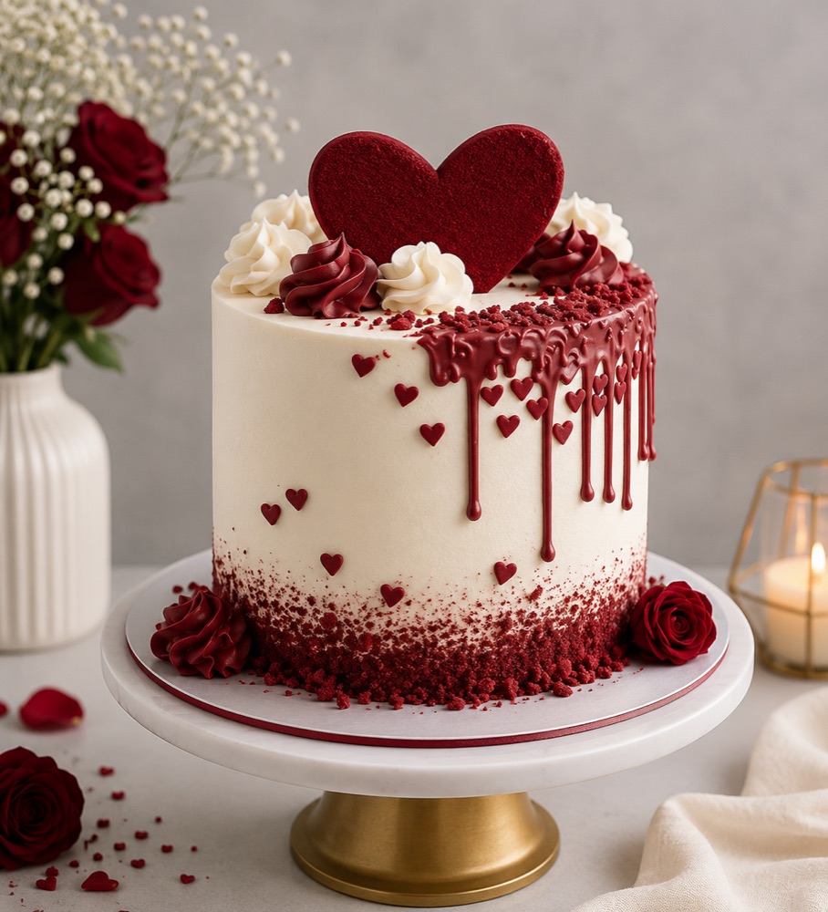 Valentine Heart Celebration Cake